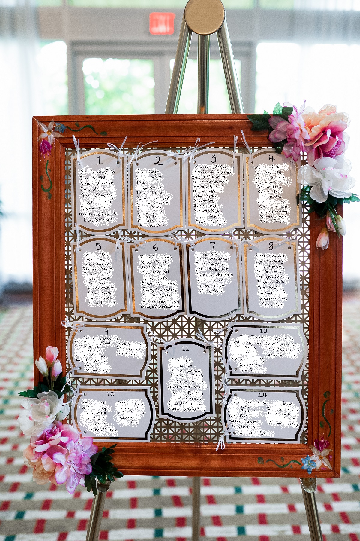 wedding table assignment board template